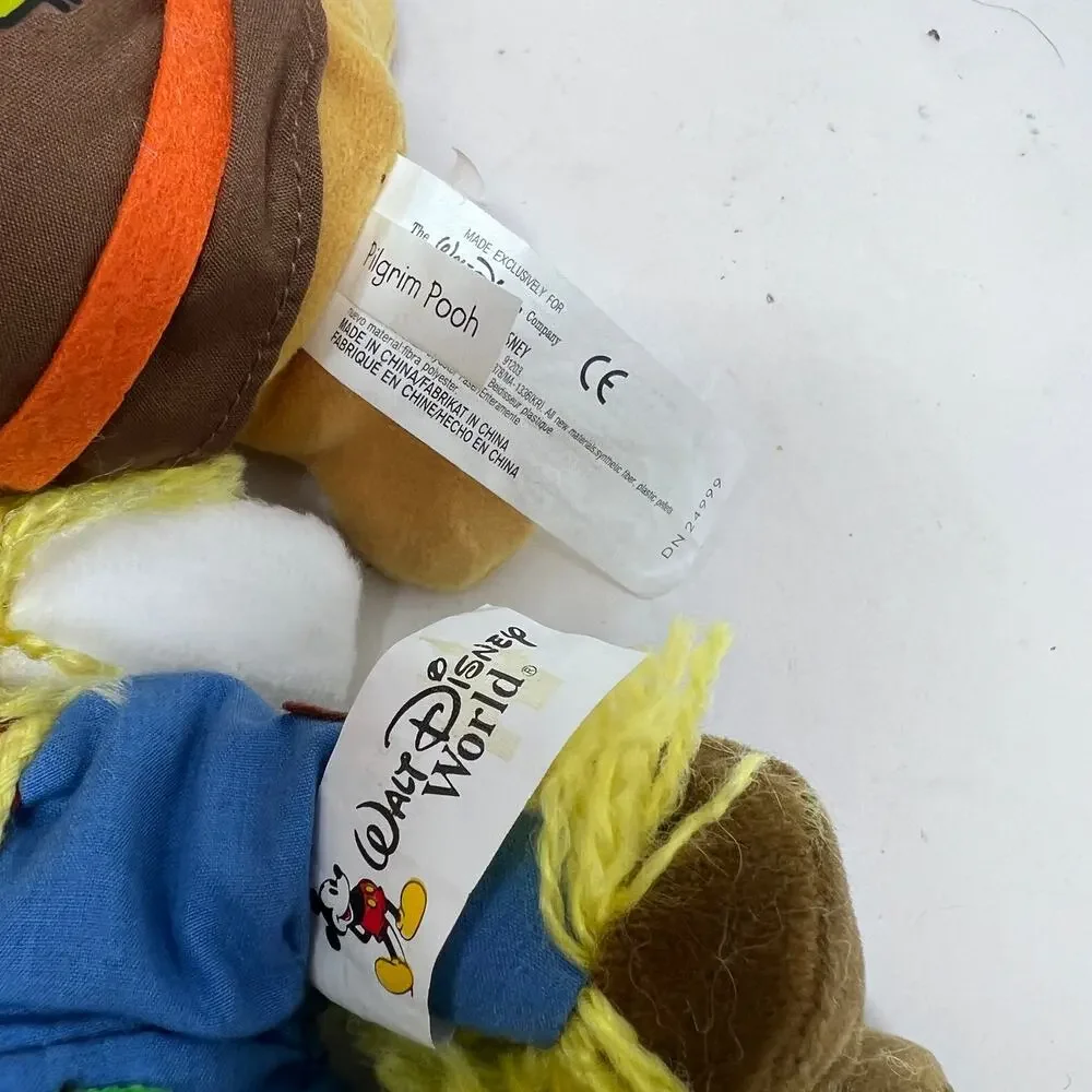 Disney Bean Bag‎ Plush Lot Scarecrow Mickey Pilgrim Pooh Sugar Plum Minnie NWT